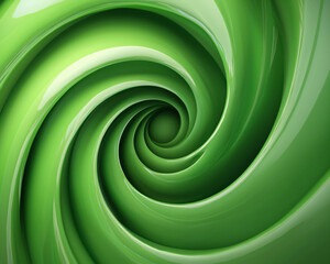 Obraz premium Abstract Green Swirl with Glossy Texture and Fluid Appearance