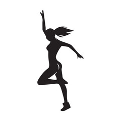 vector silhouette of a dancing girl