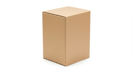 Fototapeta premium Isolated tall cardboard box, providing logistics and shipping concepts illustration on a clean