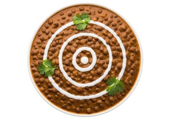Dal makhani, a rich and creamy indian black lentil dish, top view