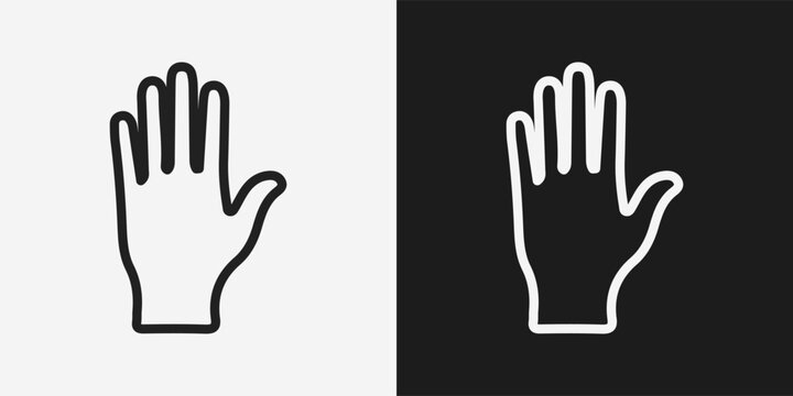 High Five all Finger Hand Sign Sillouette