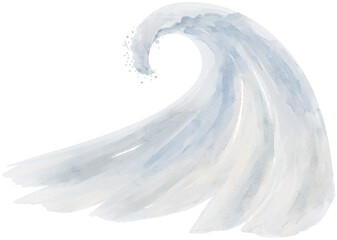 Watercolor Blue Ocean Wave Illustration