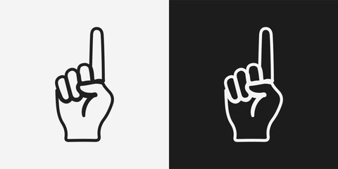 Finger Point Up Left Right Hand Sign Gesture Sillouette