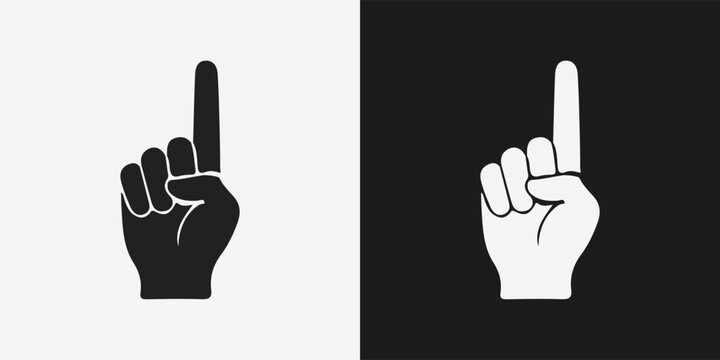 Finger Point Up Left Right Hand Sign Gesture Sillouette