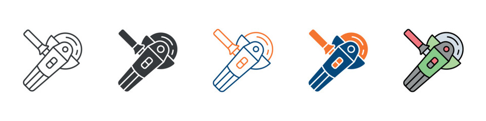Angle Grinder Icon Set Multiple Style Collection 