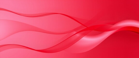 Abstract flowing red ribbons on a gradient background