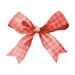 red ribbon bow watercolor clipart. Ideal for creating feminine, kids, baby showers, and aesthetic stationery, card, seasonal decoration, Christmas card and more.