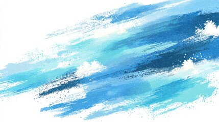 A vibrant blue abstract artwork featuring brush strokes that evoke a sense of calmness and fluidity.