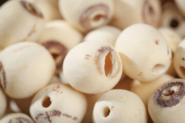 Dried lotus seeds with removed heart ingredients for cooking and traditional medicine