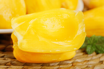 Fresh Golden Pineapple Slices from Thailand on Wooden Board - Tropical Fruit