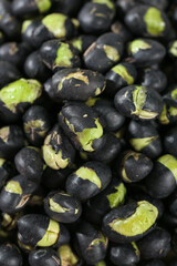 Black Beans with Green Sprouts Starting to Germinate - Fresh Legume Growth Process