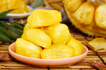 Fresh Thai Jackfruit Segments in Bowl - Sweet Tropical Fruit from Thailand