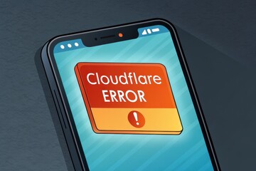 Smartphone showing Cloudflare Error message on the screen
