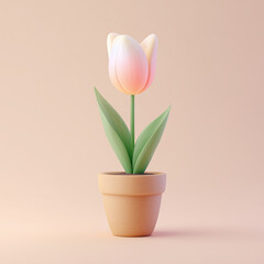 pink tulips in pot