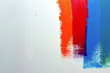 Texture of color paint from roller on white, Paint roller marks on a white wall.