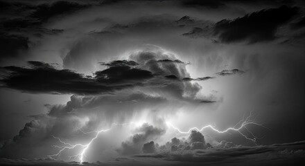 Violent Electrical Storm Illuminates Dark Heavens with Powerful Lightning Strikes