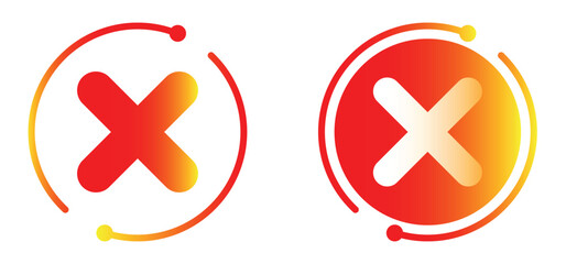 Fototapeta premium cross icon set with circle background. delete sign. close symbol. x mark icon. cross mark icon for app, ui, poster and website. vector illustration and transparent PNG