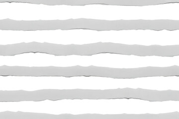 Obraz premium Seamless pattern of torn gray paper strips on a white background