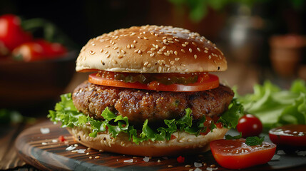 Close-up of a crispy samosa burger filled with a spiced potato patty, ideal for fusion food searches, street snacks, and creative recipes.
