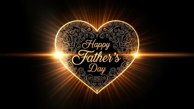 Elegant Happy Father's Day golden hearts design video, perfect for creating heartfelt greeting and - Powered by Adobe