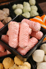 Hot Pot Ingredients Variety - Delicious Meatballs and Fresh Items for Cooking