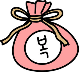 설날과 새해를 상징하는 복주머니 이미지로, 전통적인 한국 명절 분위기와 행운&middot;길운&middot;소망을 담은 복 기원 컨셉의 따뜻한 명절 이미지