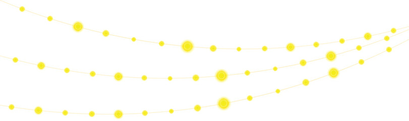 String lights vector image yellow glowing bulbs on transparent background art © A - Z