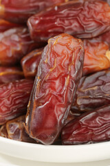 Golden Dried Dates Fruit in Bowl - UAE Traditional Sweet Natural Snack Food