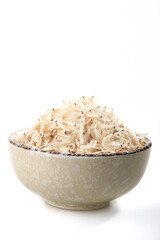 Dried Sea Shrimp from Beihai in Ceramic Bowl - Fresh Unsalted Seafood Ingredient for Asian Cuisine