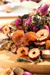 Traditional Chinese Herbal Tea Ingredients - Dried Fruits Flowers and Medicinal Herbs for Wellness Drinks