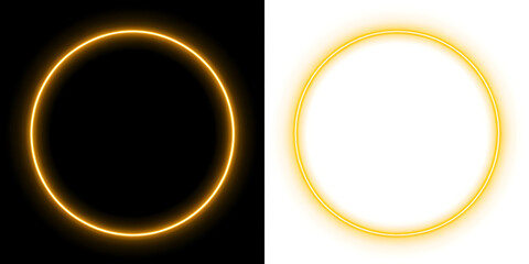 A vibrant yellow circle with a glowing aura on black and white backgrounds
