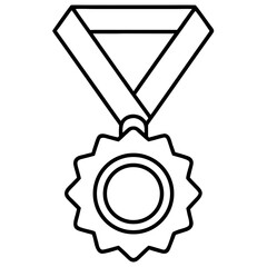 Medal Vector One Line Drawing Minimalist Outline Icon Design