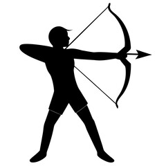 Archery Silhouette Vector Art of Person Practicing in Black Design