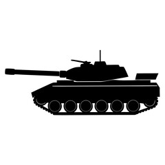 Powerful Military Tank Silhouette Vector Graphic for Defense and Design Projects