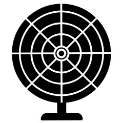 Sleek Radar Screen Silhouette Icon for Tech, Surveillance, and Security Vector Designs