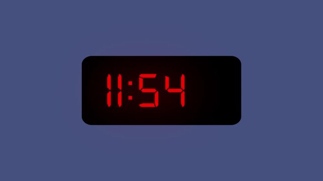  Countdown timer from 12 minute to 11 minute Technology stopwatch Digital Countdown.