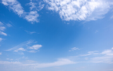 clear blue sky background,clouds with background, Blue sky background with tiny clouds. White fluffy clouds in the blue sky. 