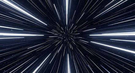 Obraz premium Warp Speed Through Space: A Hyperspace Journey.