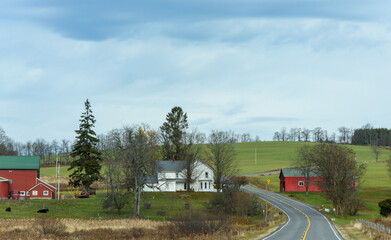 rural landscape with a barn