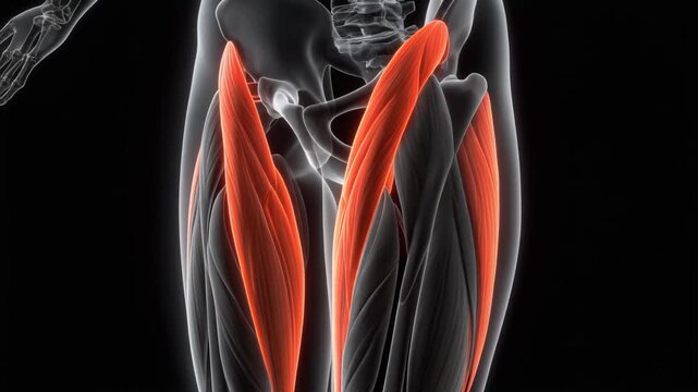 Quadriceps Femoris Muscle Group Anatomy 3D Render