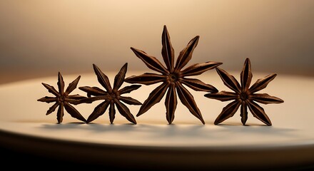 Elegant Still Life of Star Anise Spices on a Plate