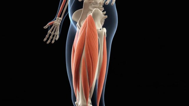 Human Quadriceps Muscle Anatomy 3D Rendering Medical Education
