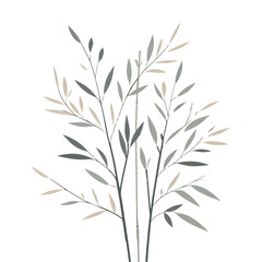 Flat vector of bamboo stalk and leaves