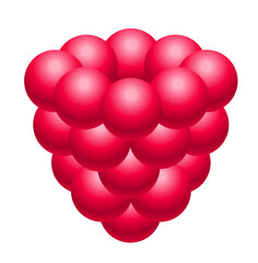 Raspberry Fruit. Fresh Red Berry Cluster