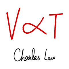 Charles's law illustration showing volume is proportional to temperature isolated on a white background for educational purposes and science concepts