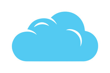 Simple blue cloud weather icon with white reflection highlights