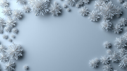 christmas background with snow and branches