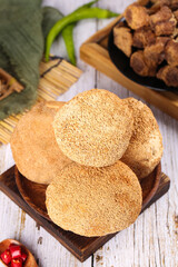 Dried Changbaishan Monkey Head Mushrooms - High Quality Wild Edible Fungus on Wooden Board