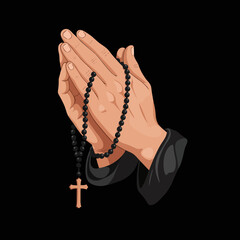 The Secret Meaning Behind Praying Hands and Black Rosary