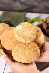 Changbaishan Monkey Head Mushrooms - Rare Wild Edible Fungus in Wooden Bowl